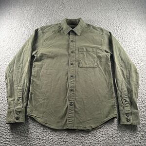 Topo Designs Shirt Mens S Olive Green Long Sleeve Button Organic Cotton Utility